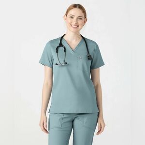 TENCEL™ Sal‎ ‎ Essential Scrub Top stone blue